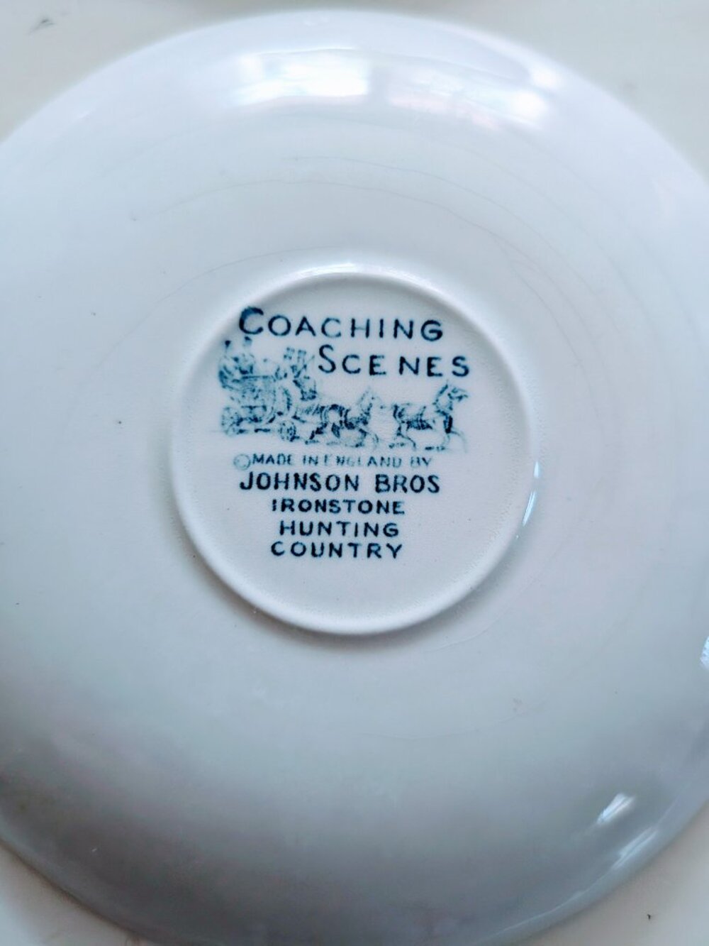 VTG Set of 4Johnson Bros Coaching Scenes 5.75" Plates Blue Ironstone England - Picture 6 of 7